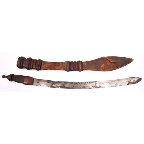 178 - An African Malinke (Mandingo) sword,  broad slightly curved blade 23