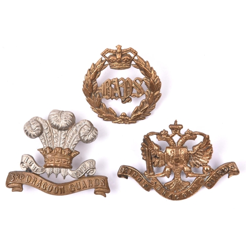 142 - 3 Victorian Cavalry cap badges:  King’s Dragoon Gds (KK73 4 lugs), Vic Bays, and 3 Dragoon Gds (3 lu... 