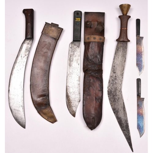 167 - A military machete, the blade stamped “J.J.B”, broad arrow, and “1945”, in its leather sheath dated ... 