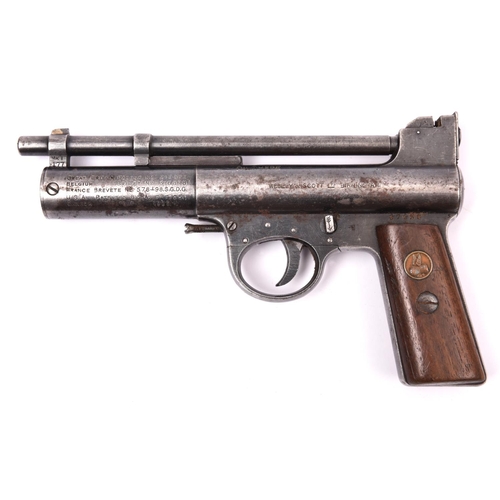 220 - A pre war .177” Webley Mark I air pistol, number 47428, with full patent markings, safety catch, and... 