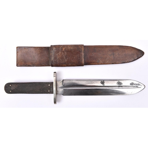 299 - A late Victorian Bowie knife by Joseph Rodgers, spear pointed blade 8¼” with deep central fullers, m... 