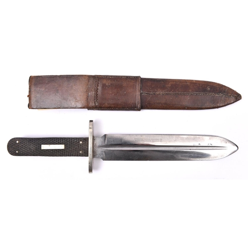 299 - A late Victorian Bowie knife by Joseph Rodgers, spear pointed blade 8¼” with deep central fullers, m... 