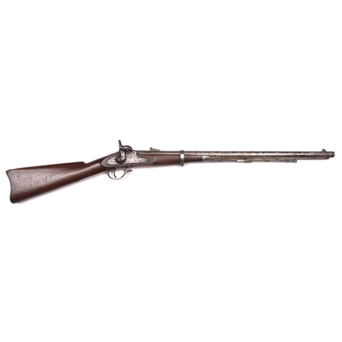 306 - A .58” Colt made Springfield model 1861 percussion rifled musket,  converted for use as a carbine, b... 