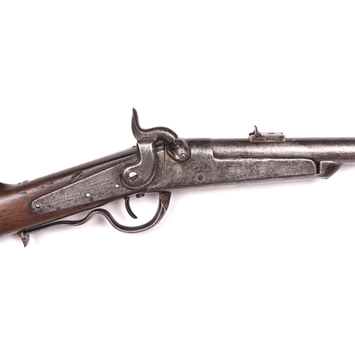 307 - A US Civil War Gallager’s Patent .52” breech loading percussion carbine, 39” overall, barrel 22”, nu... 