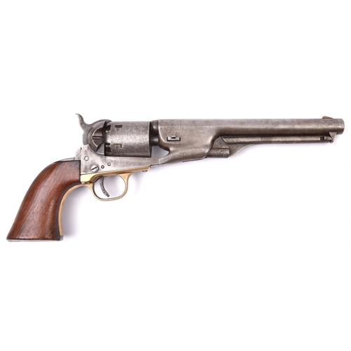 312 - A 6 shot .36” Colt Model 1861 round barrelled Navy percussion revolver,  number 2613 (1865) on all p... 