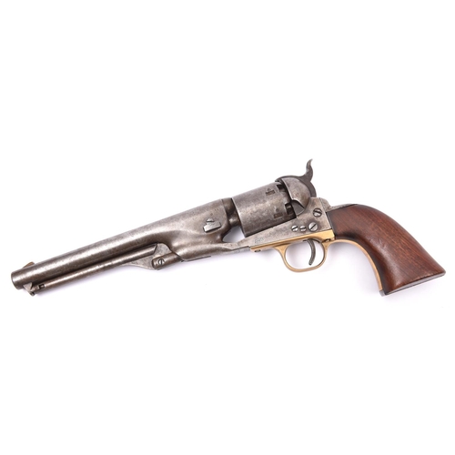 312 - A 6 shot .36” Colt Model 1861 round barrelled Navy percussion revolver,  number 2613 (1865) on all p... 