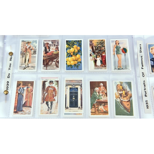 36 - 30+ cigarette card sets of complete or substantial runs Most presented in slip pages for albums incl... 