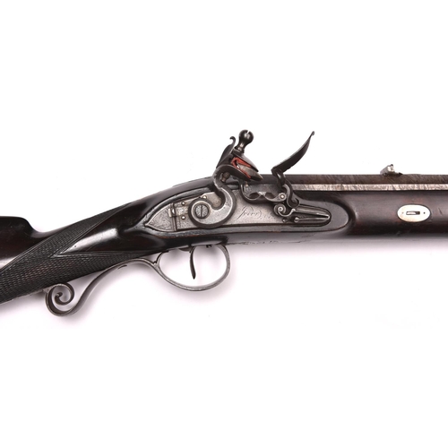 364 - A massive 7 bore (.875”) flintlock big game rifle by Jover, c 1790,   50½” overall, re-browned octag... 