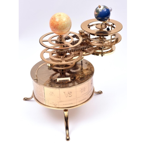 46 - An Orrery / Tellurion brass model. Produced as a partwork by Eaglemoss this substantial 'precision e... 