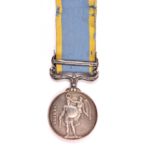 80 - Crimea War medal 1854,  1 clasp Sebastopol (officially impressed C. Brooks Gr. Rl. Arty). NVF-VF.  £... 