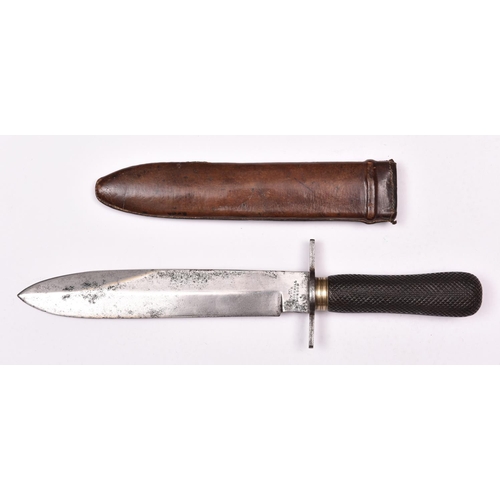 294 - A Victorian Bowie knife by Thornhill, broad single edged blade 8½” with false back edge, the riccass... 