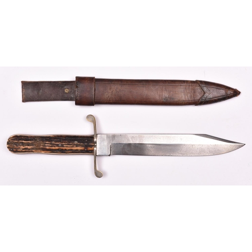 301 - An early 20th century Bowie knife,   heavy clipped back blade 9”, the ricasso marked “ED. WUSTHOT, S... 