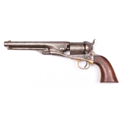 312 - A 6 shot .36” Colt Model 1861 round barrelled Navy percussion revolver,  number 2613 (1865) on all p... 