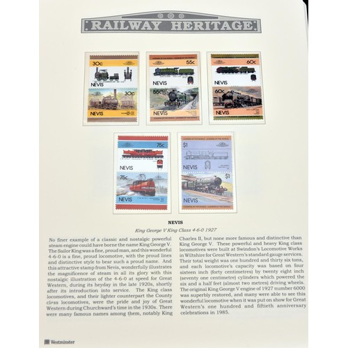 34 - A folder of railway related unused stamps and Commemorative/First Day covers with postmarks from aro... 