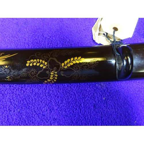 264 - A nicely mounted short wakizashi with o-suriage unsigned blade 31.4cms, some chips and edge nicks. S... 