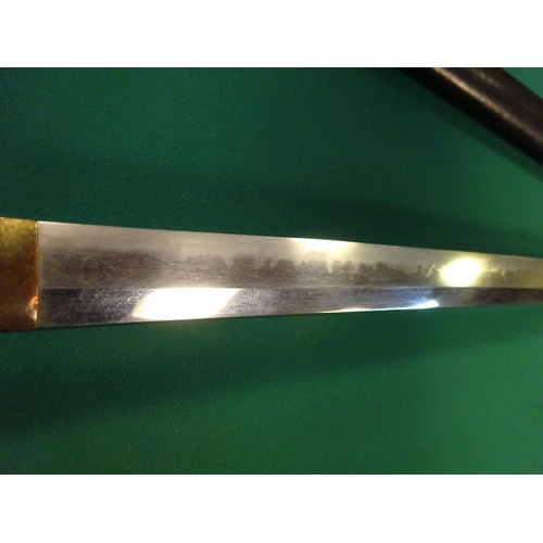 270 - A katana 64.5cm blade with slight curve  configuration (Kambun style) with choji hamon, shortened Sh... 