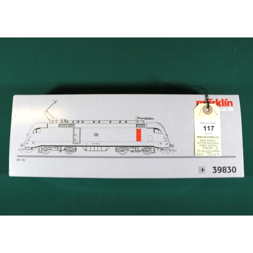 117 - 3 Marklin HO gauge items. A digital DB class BR 182 Bo-Bo Electric Locomotive (39830). RN 182 005-9.... 