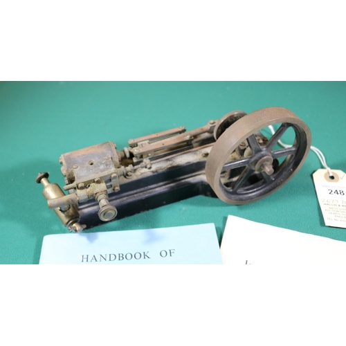 248 - A Stuart Models Mill Engine S50. A small single cylinder engine, approx 220mm long. With related 198... 