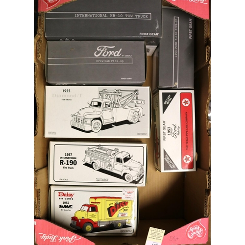 297 - 9 First Gear etc American Trucks etc, most 1/34 scale. 1952 GMC Dry Goods Van, Daisy B.B. Guns. 1953... 