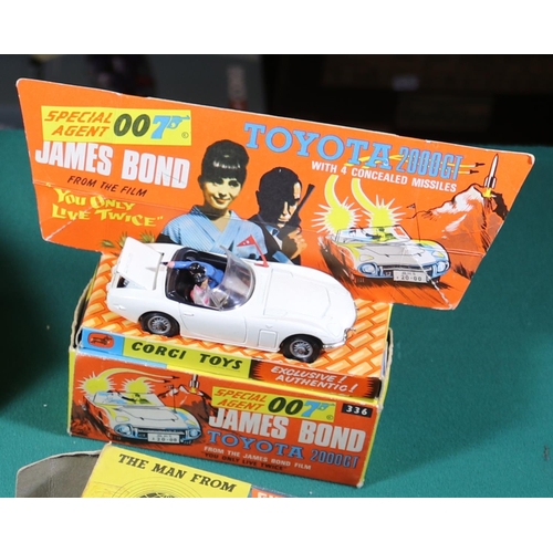 368 - 3x Corgi Toys. A James Bond Toyota 2000GT (336). Man from Uncle Thrushbuster (497). A Chitty Chitty ... 