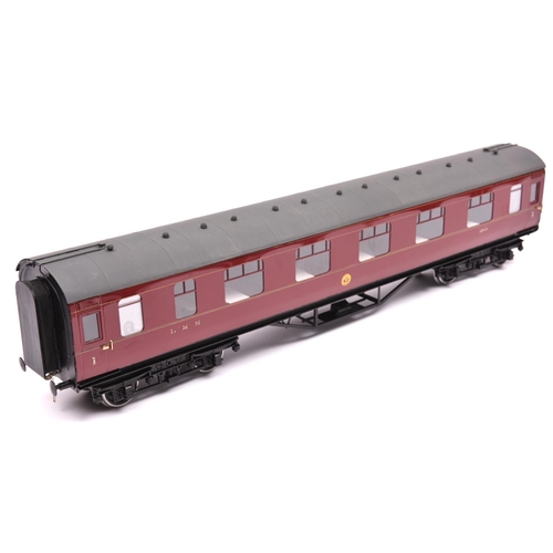 241 - A Gauge One Tenmille Products kit built LMS Full First corridor coach with tables, 1045, in lined ma... 