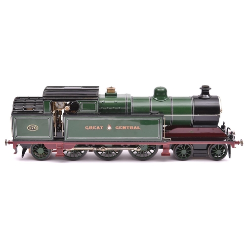 243 - A Gauge One live steam Great Central Railway Robinson Class 9N 4-6-2T locomotive. Spirit fired, sing... 