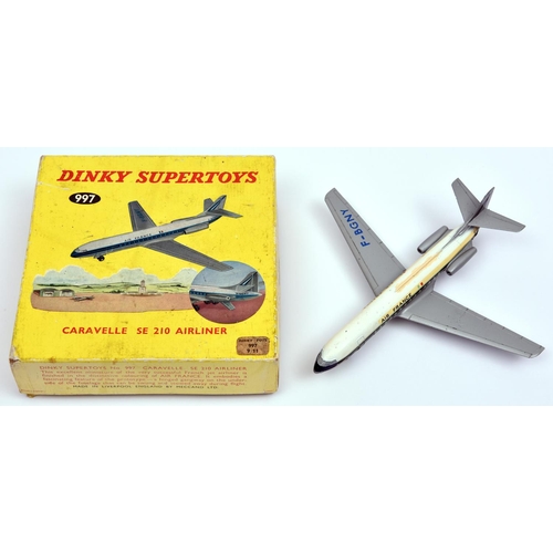 378 - A Dinky Supertoys 997, Caravelle SE210 Airliner. In Grey and white Air France livery, F-BGNY. Boxed,... 