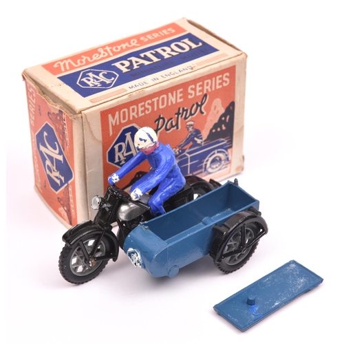 405 - Morestone Series RAC Patrol. In black and mid blue livery, with opening box sidecar, complete with p... 