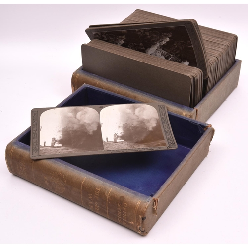 6 - A Stereoscopic Viewer and quantity of cards. Ebonised viewer with stereo and mono lenses, engraved '... 