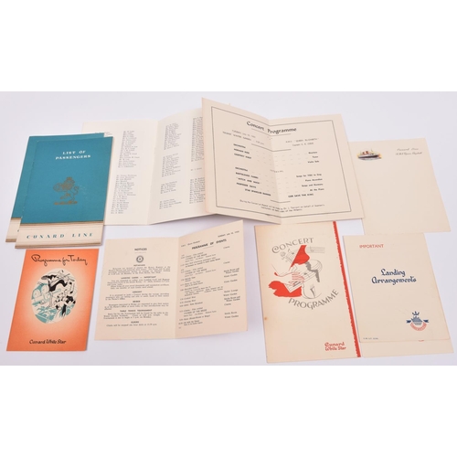 65 - An interesting archive of 1940s and 50s Cunard White Star documents mainly relating to cruises on th... 