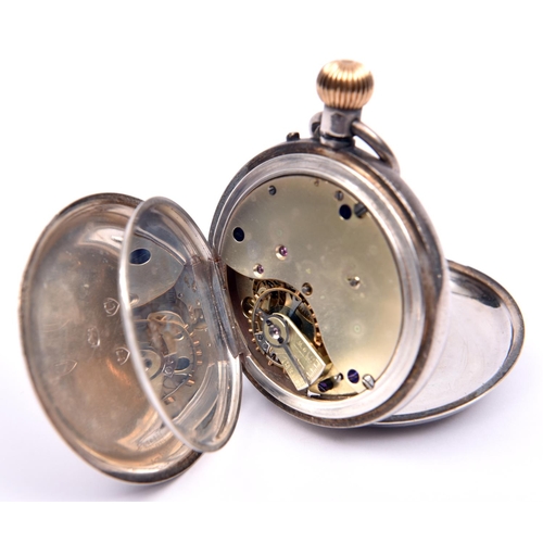 8 - 2x silver pocket watches and 3x early/mid 20th Century wrist watches, including a gold cased watch. ... 