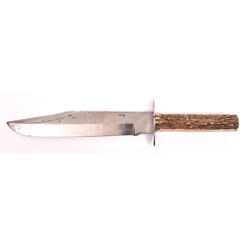 205 - A Bowie knife, clipped back blade 9½