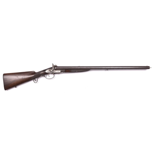 350 - A good rare double barrelled 12 bore underlever pinfire rifle, by William Moore & Grey, number 2311,... 