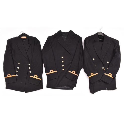 111 - Post 1953 RN officers' items: 2 jackets, pair of trousers, sword belt, mess jacket and trousers, wor... 