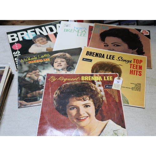 14 - 35x Brenda Lee LPs. Including early mono releases on the Brunswick label. Albums include; Bye Bye Bl... 