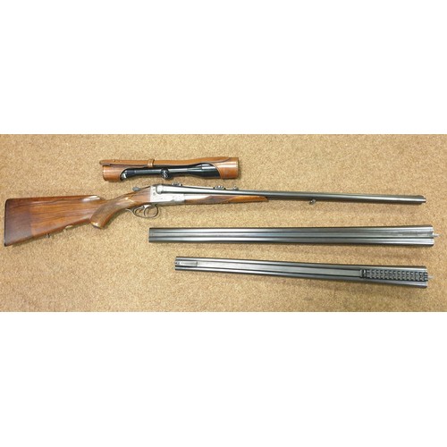 318 - **A good double barrelled side by side 12 bore/8x57mm top lever hammerless boxlock non ejector sport... 