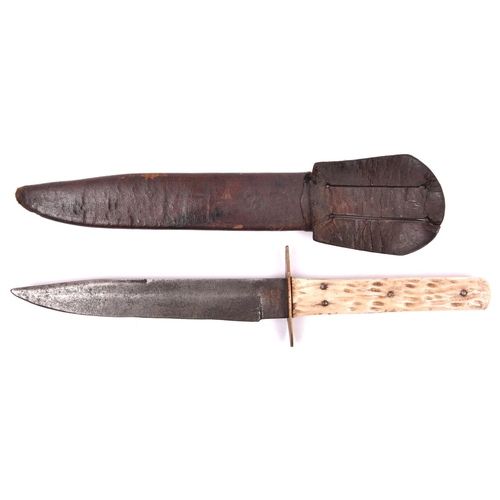 211 - A Victorian (?) hunting knife, bowie type blade 5¾