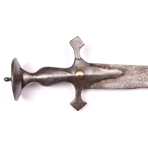 242 - An Indian tulwar, blade 31½