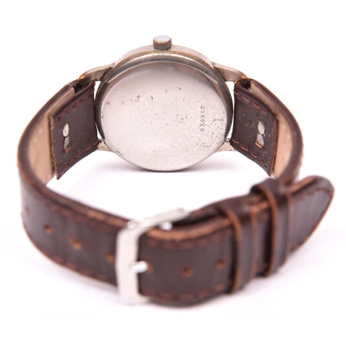 30 - An Arctos WWII period German DH pattern wristwatch, with black dial, luminous numerals and hands, an... 