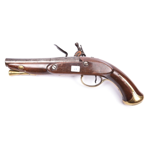 321 - A 20 bore flintlock holster pistol, by W. Henshaw, c. 1770, shortened and restocked at a later date,... 