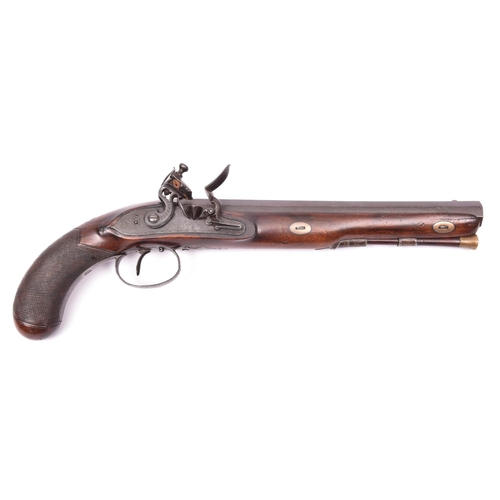 324 - An 18 bore flintlock duelling pistol, by Ketland & Co, c. 1815,   15½” overall, sighted octagonal ba... 