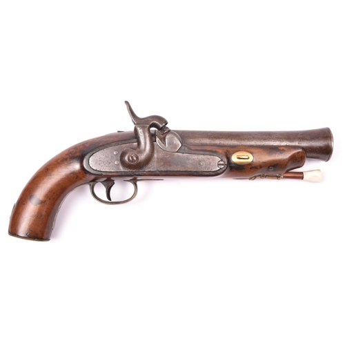 335 - A steel barrelled percussion blunderbuss pistol, swamped barrel 6½