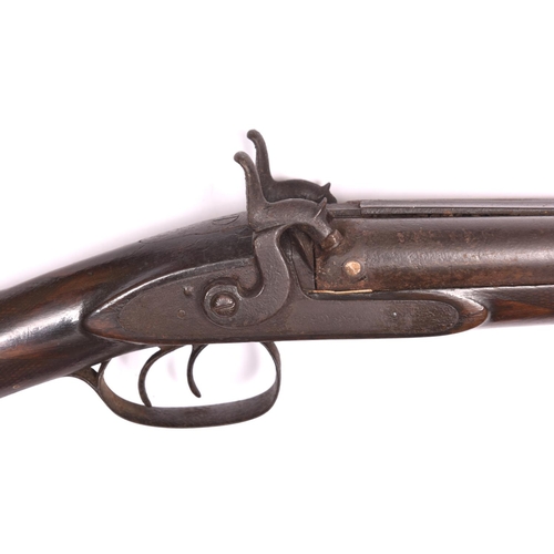 345 - A DB 12 bore percussion sporting gun, c 1850, barrels 28