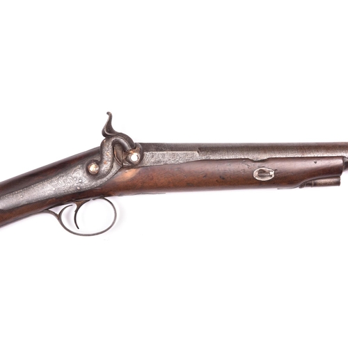 346 - An SB 16 bore percussion sporting gun, twist barrel 31