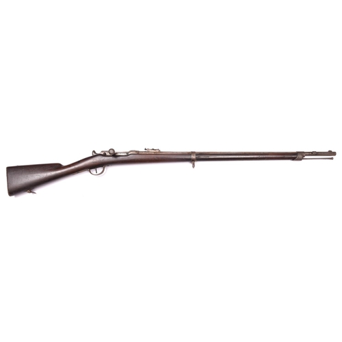 352 - A probably unique 11mm French Model 1866 Chassepot bolt action needle fire rifle,  51½” overall, bar... 