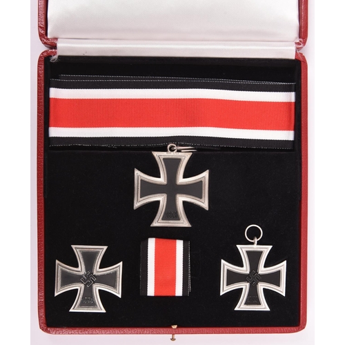 71 - A 1939 Iron Cross display set, comprising Knights Cross, marked 