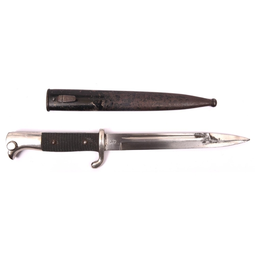 79 - A Third Reich period dress bayonet, plated blade 7½