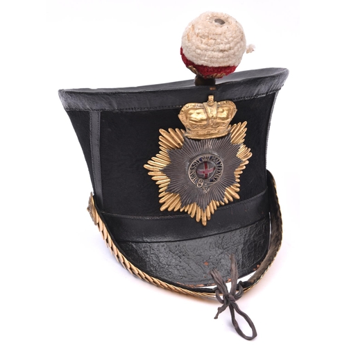 95 - A good museum quality copy of an 1828 pattern officer's bell top shako for Foot Guards, with good gi... 