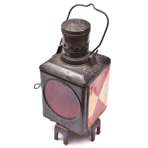 25 - A large oil fired railway lamp, 18