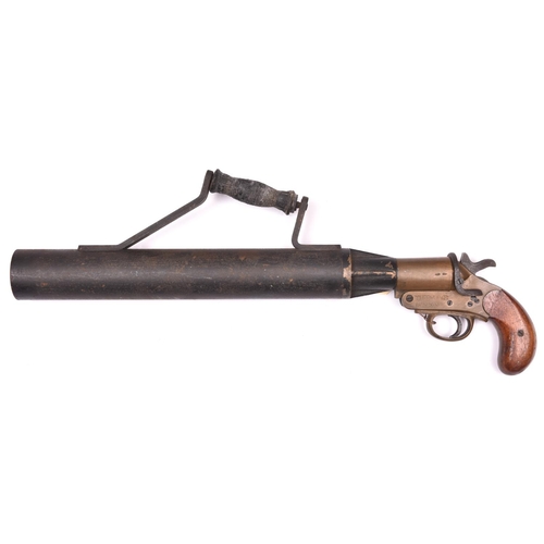 294 - A Schermuly's Patent line throwing pistol, number 504. GWO & C (some rust to barrel, the handle peri... 